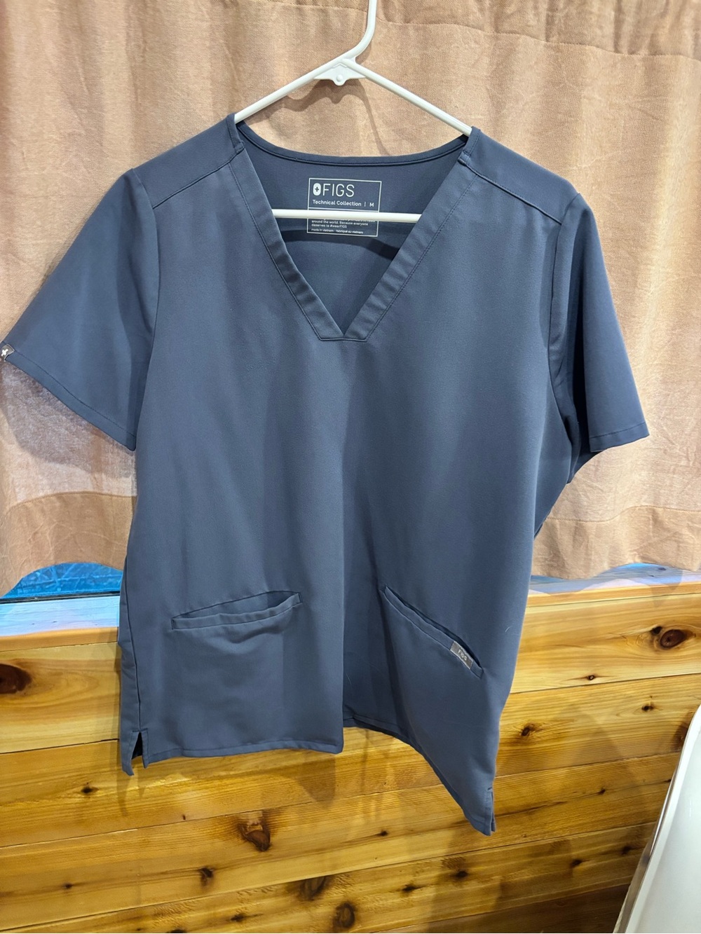 Figs Women's V-Neck Scrub Top in Slate Blue